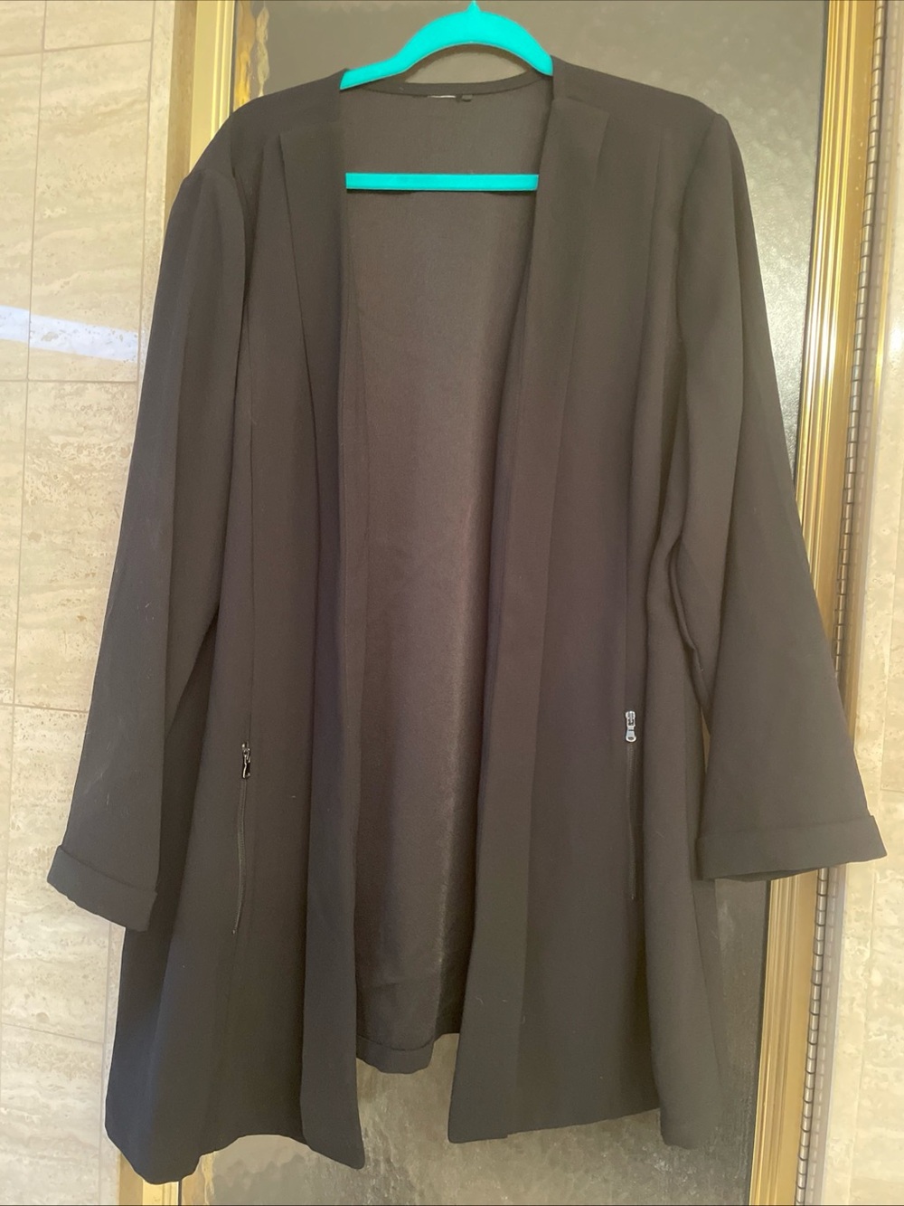 Women’s Black Long Sleeve Open Front Suit Jacket (tags Missing) Size 2X